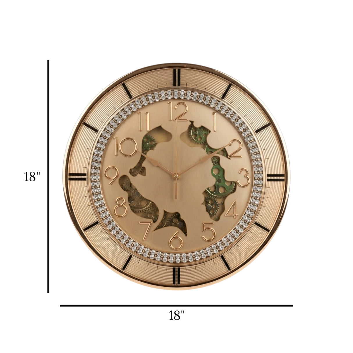 fancy wall clock moving gear golden 18"x18" china