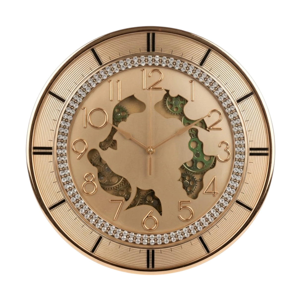fancy wall clock moving gear golden 18"x18" china