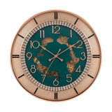 fancy wall clock moving gear green & golden 18"x18" china