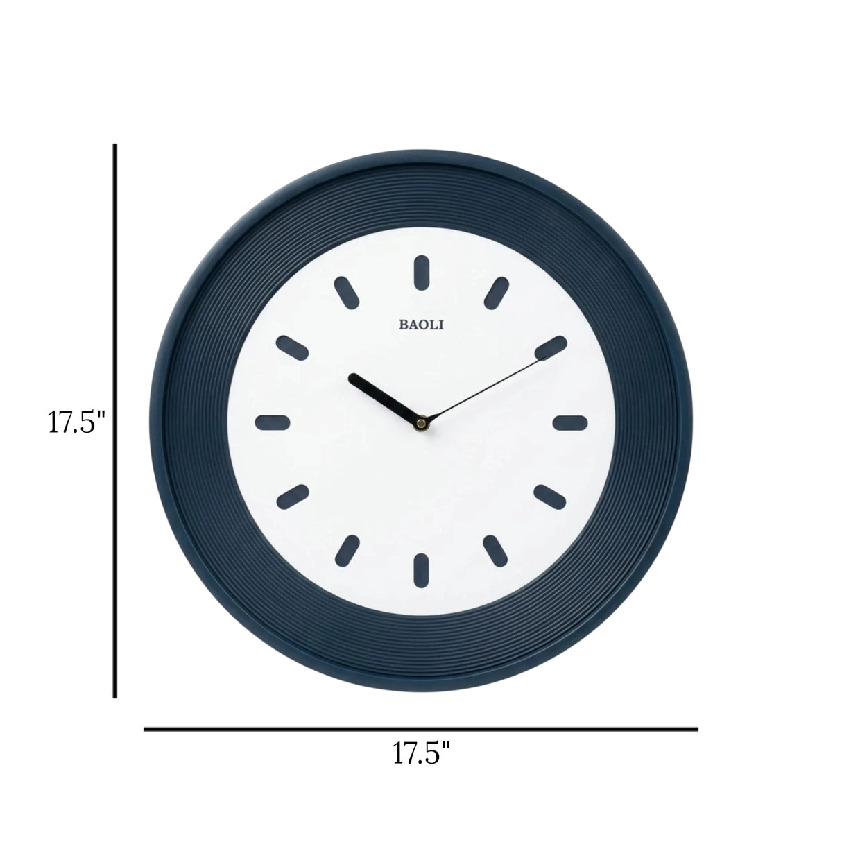 wall clock blue & white 17.5"x17.5" china