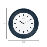 wall clock blue & white 17.5"x17.5" china