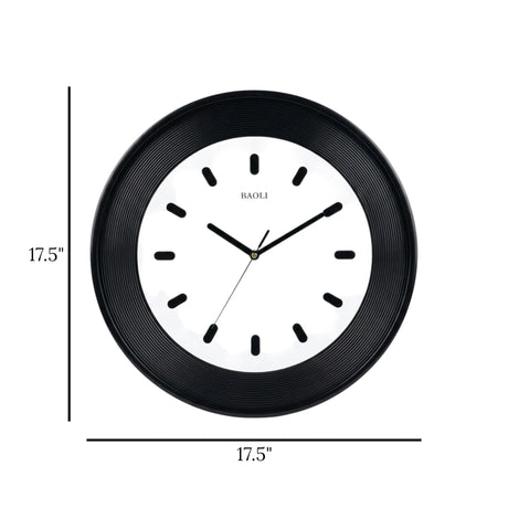 wall clock black & white 17.5"x17.5" china