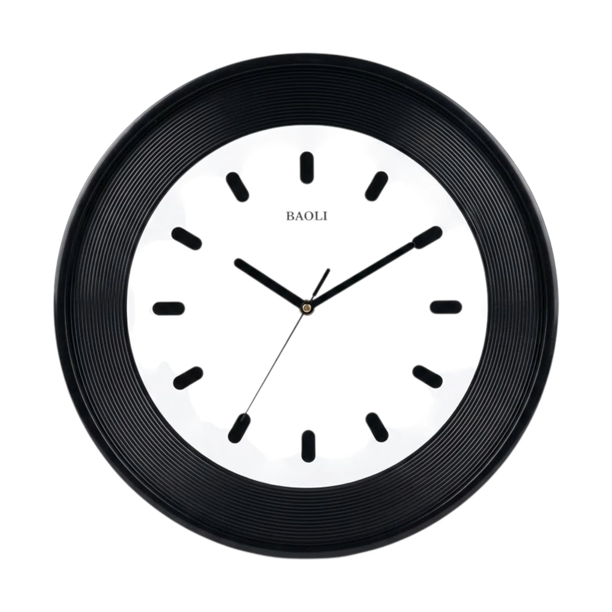 wall clock black & white 17.5"x17.5" china