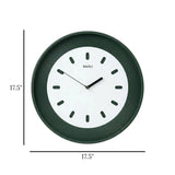 wall clock green & white 17.5"x17.5" china
