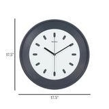 wall clock grey & white 17.5"x17.5" china