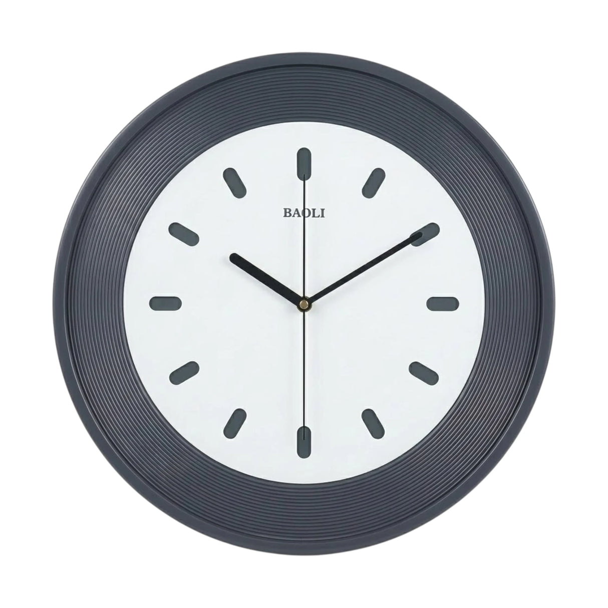 wall clock grey & white 17.5"x17.5" china