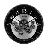 wall clock moving gear black 13''x13''