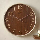 wall clock brown & golden 13.5"x13.5" china