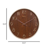 wall clock brown & golden 13.5"x13.5" china