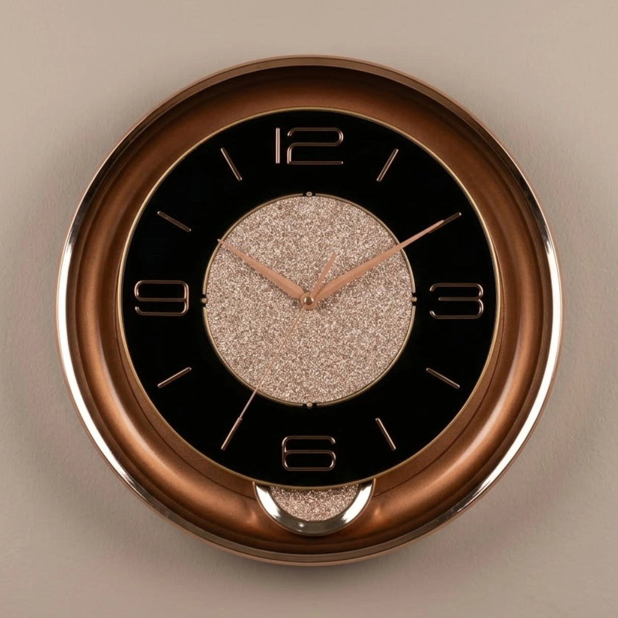 wall clock with pendulum balck & golden 15.5"x15.5'' china