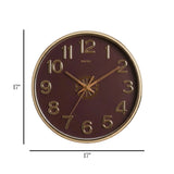 wall clock brown & golden 17''x17'' china