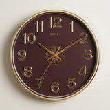 wall clock brown & golden 17''x17'' china