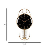 fancy wall clock with pendulum black 26''x12.5'' china