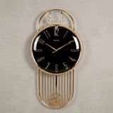 fancy wall clock with pendulum black 26''x12.5'' china