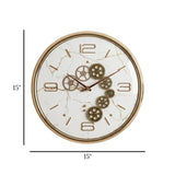 wall clock moving gear marble texture white 15"x15" china