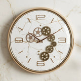 wall clock moving gear marble texture white 15"x15" china