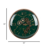 wall clock moving gear marble texture green 15"x15" china