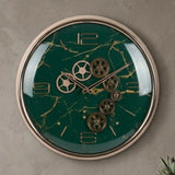 wall clock moving gear marble texture green 15"x15" china