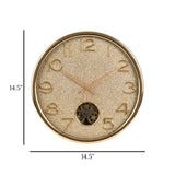 fancy wall clock moving gear gliter golden 14.5"x14.5" china