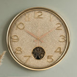 fancy wall clock moving gear gliter golden 14.5"x14.5" china