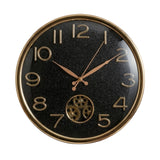 fancy wall clock moving gear gliter black & golden 14.5"x14.5" china