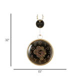 wall clock moving gear hanging with deer black 32"x15" china