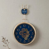 wall clock moving gear hanging with deer blue 32"x15" china