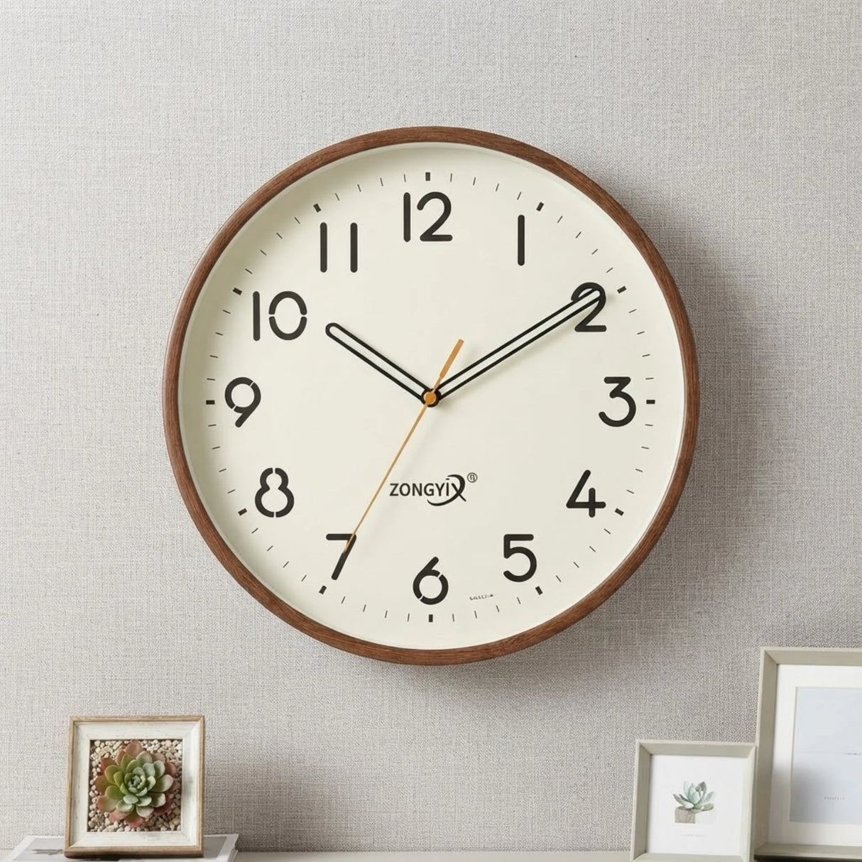 wall clock brown 12"x12" china