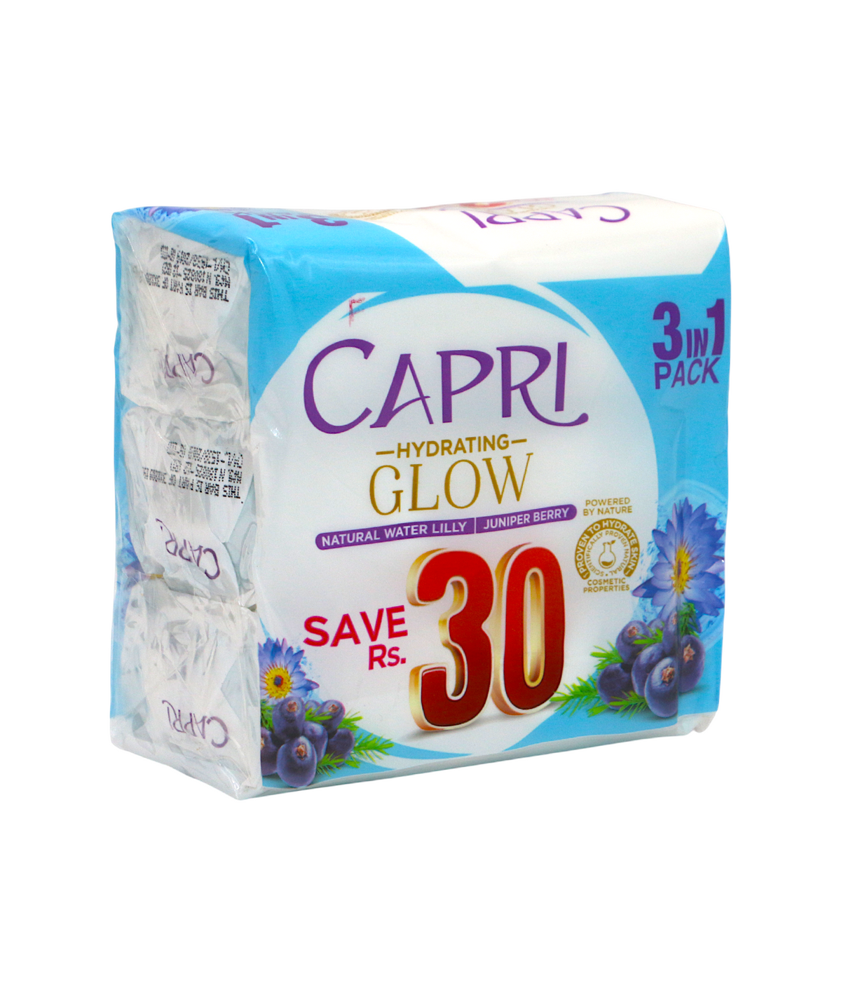 capri soap hydrating glow natural water lilly juniper berry 3in1 120g