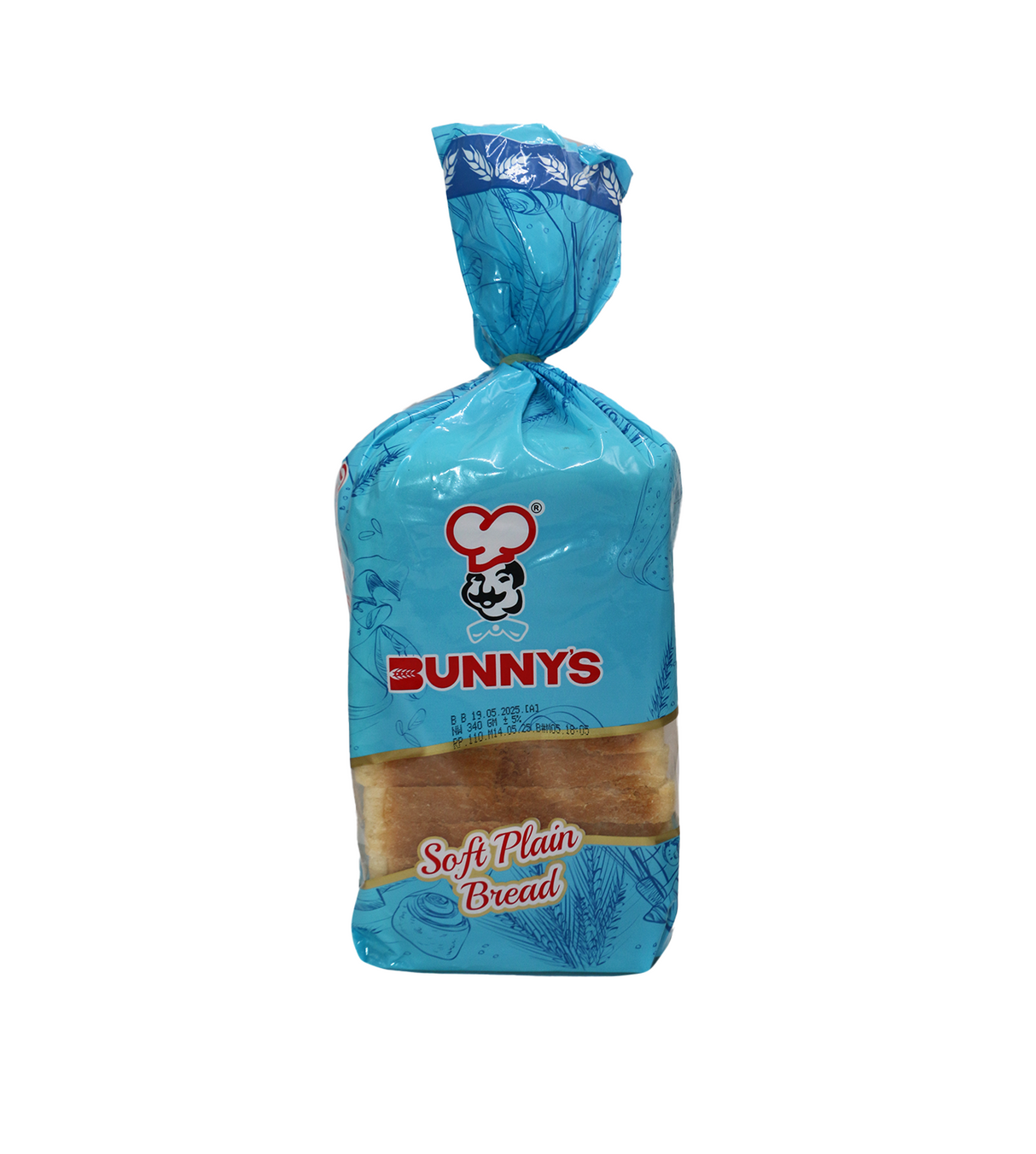 bunnys bread plain 340g regular