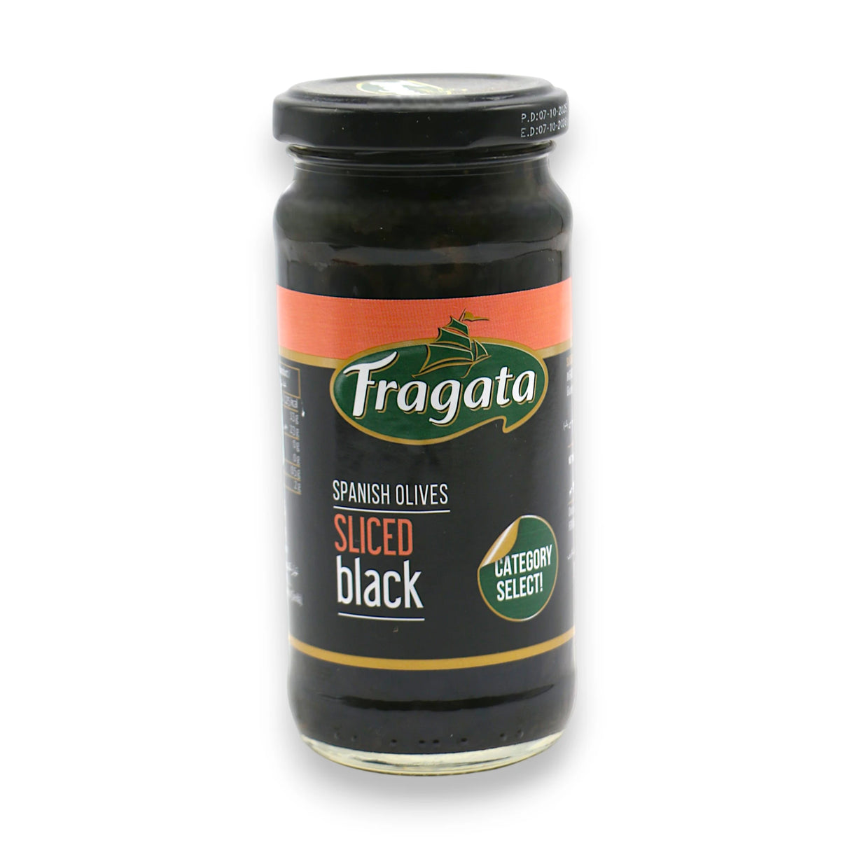 fragata olives sliced black 235g spain