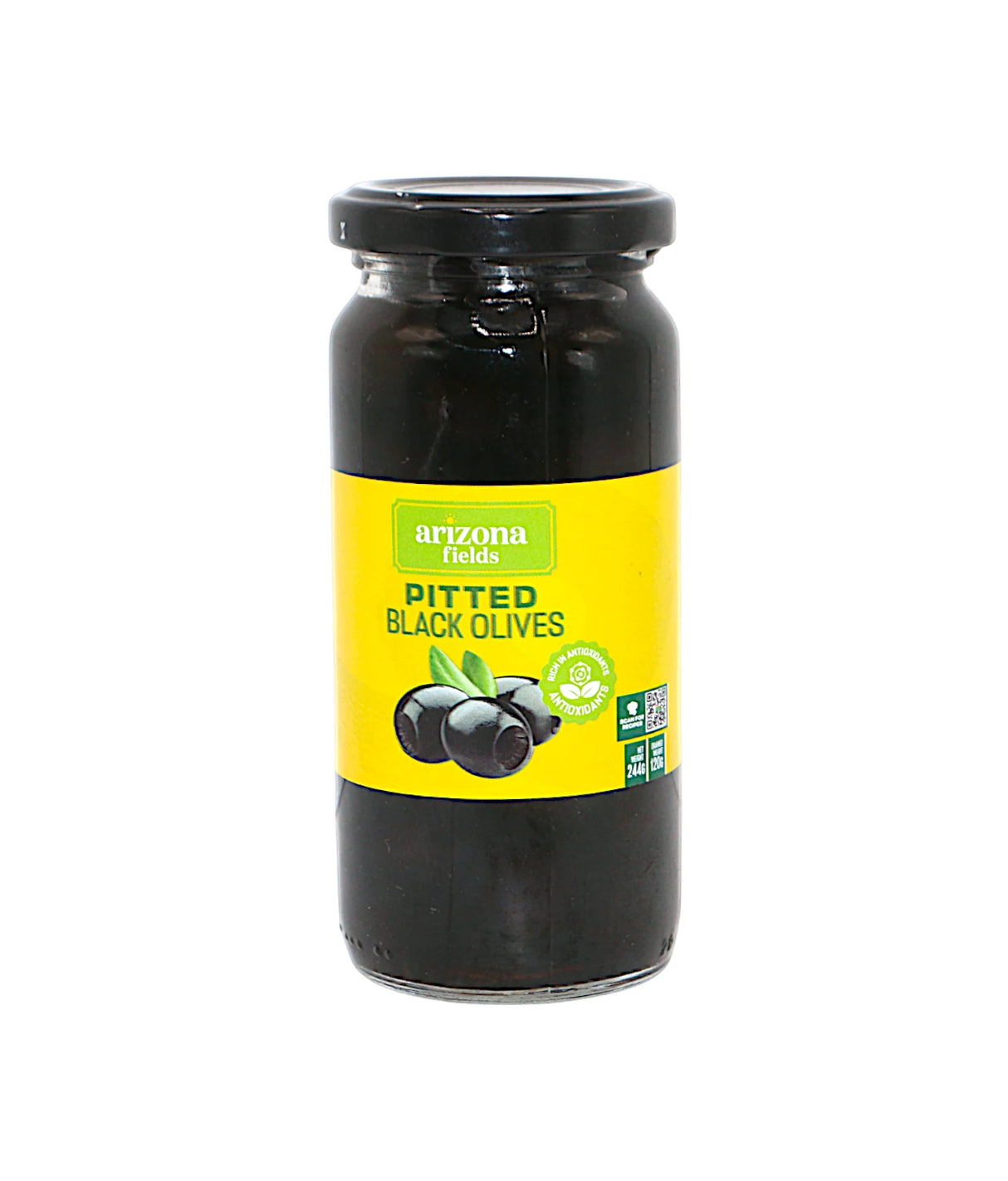 arizona fields olive black pitted 244g