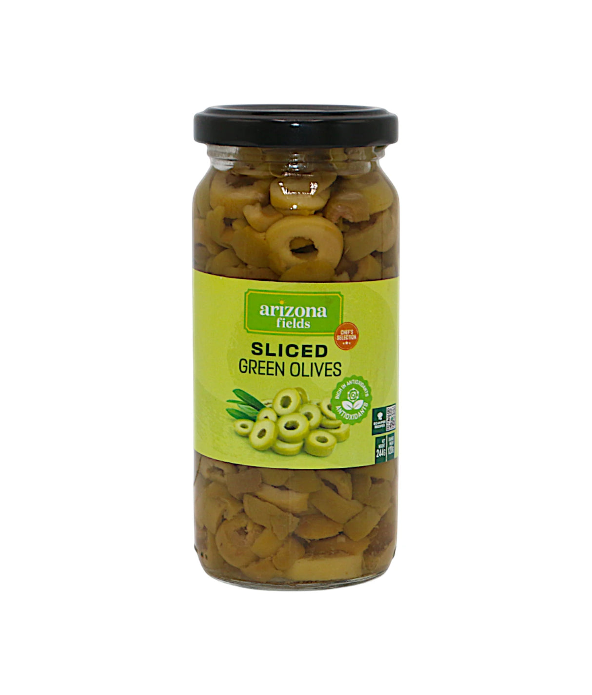 arizona fields olive green sliced 244g