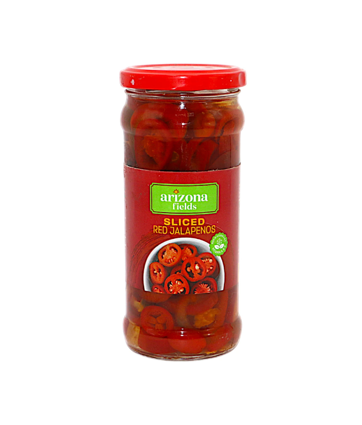 arizona fields sliced red jalapenos 370g