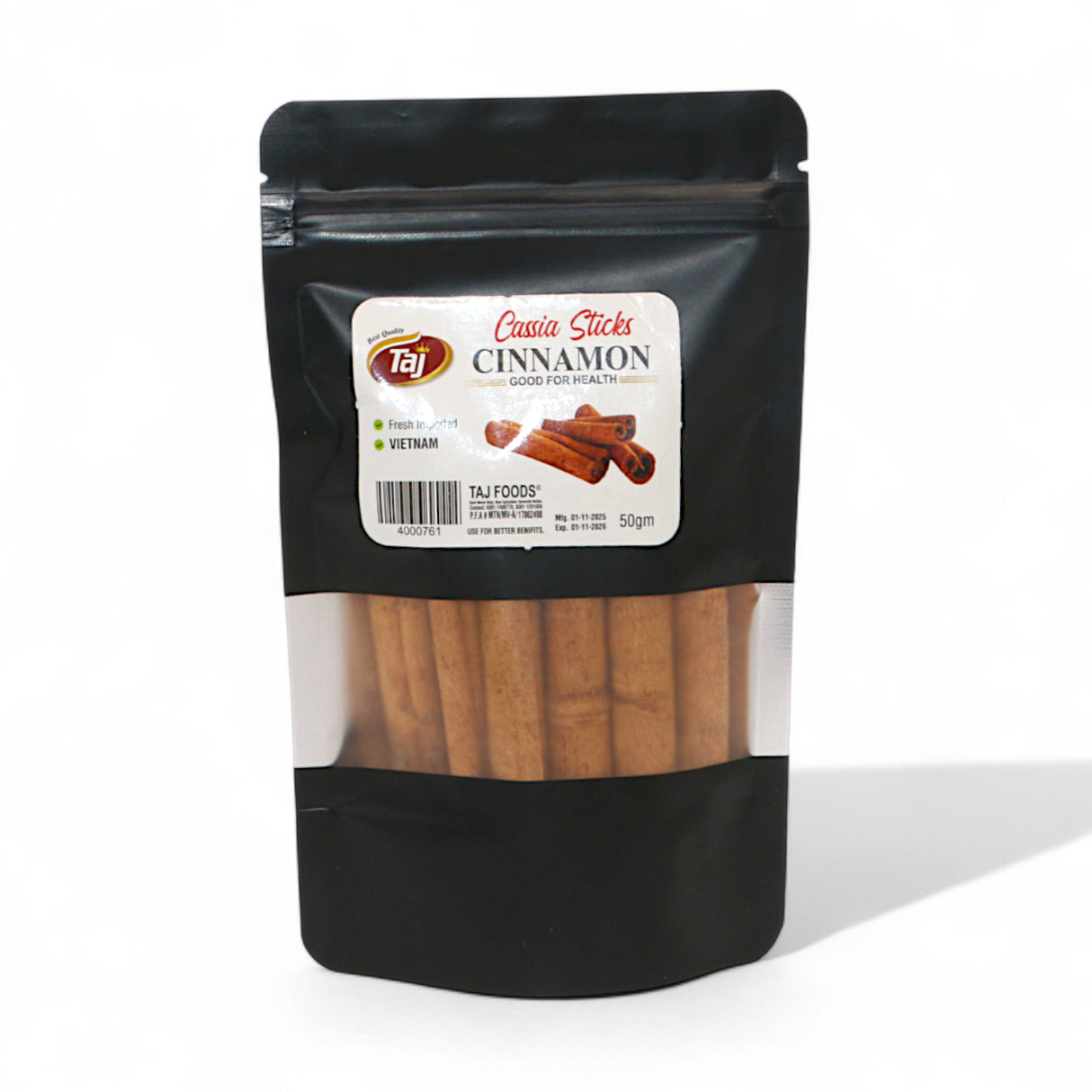 taj cassia cinnamon sticks pouch 50g