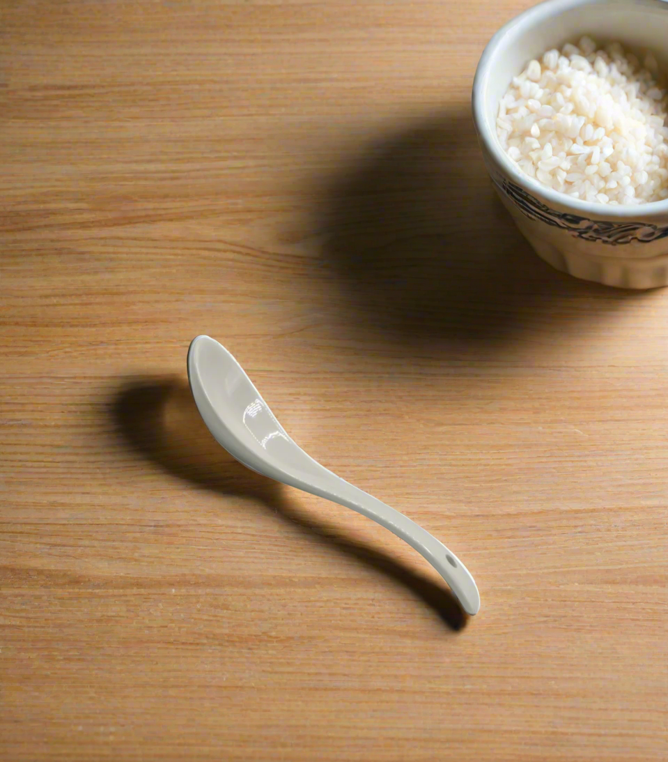 white ceramic soup spoon china 618