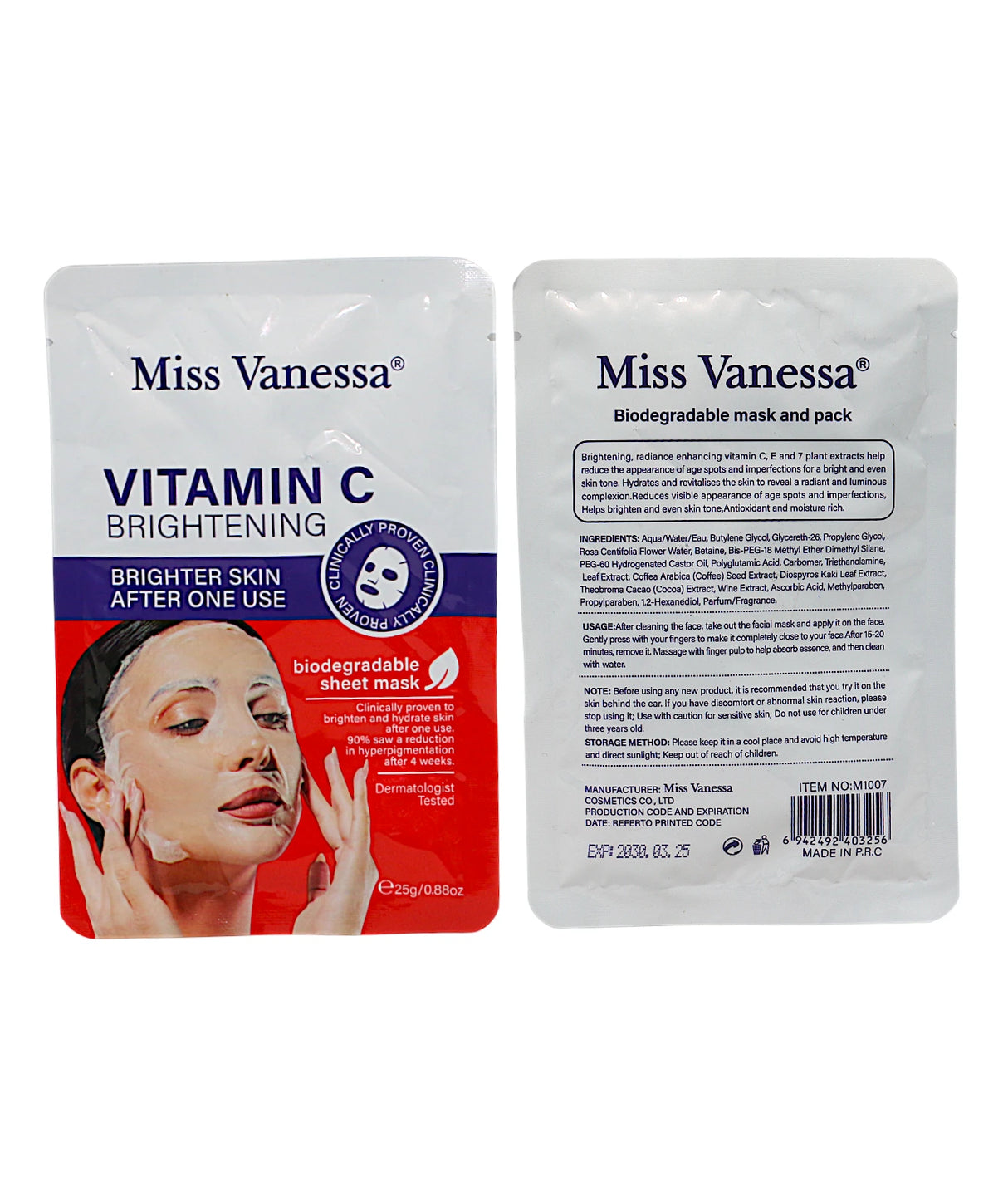 miss vanessa sheet mask vitamin c 25g china m1007