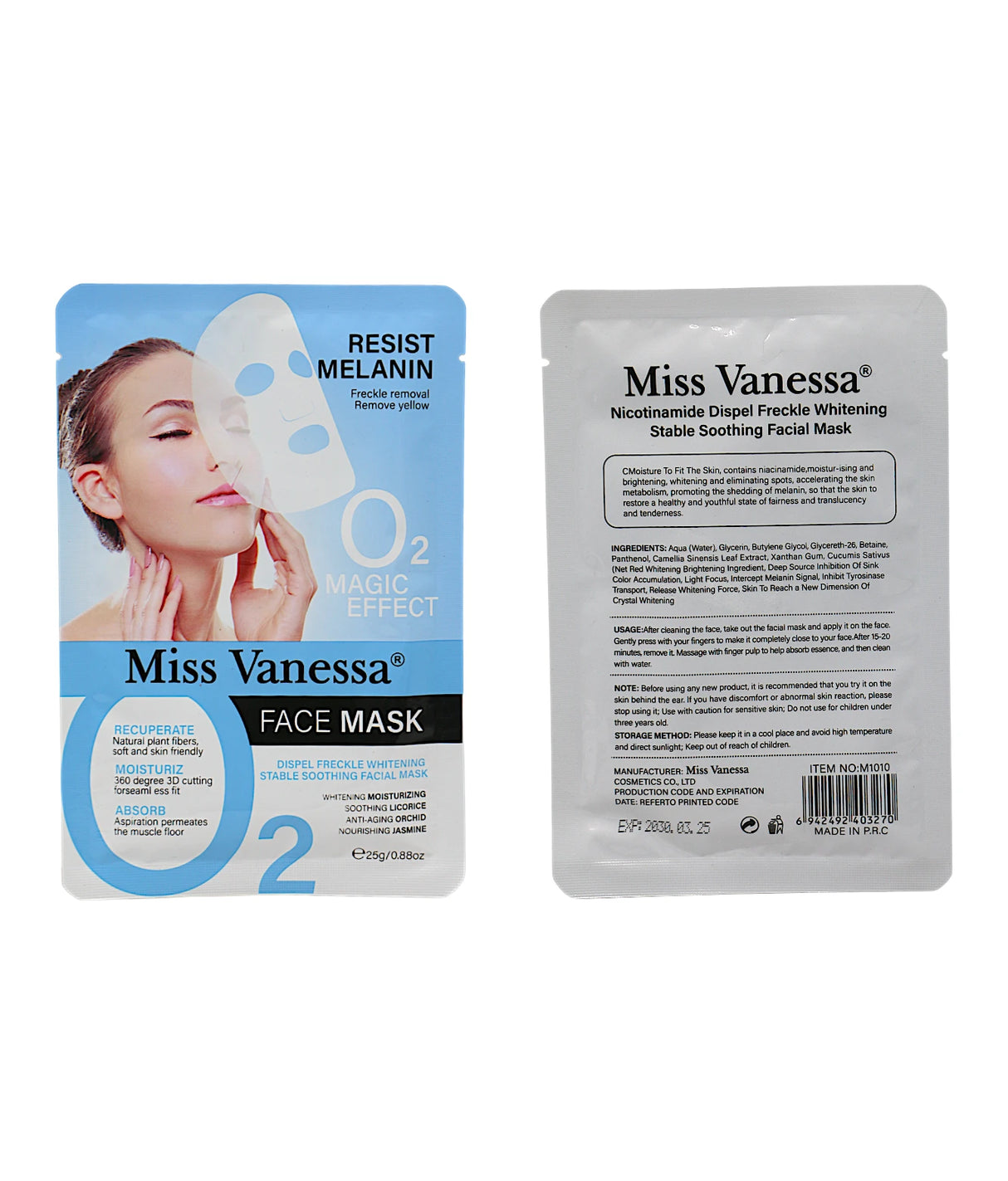 miss vanessa sheet mask resist melanin 25g china m1010