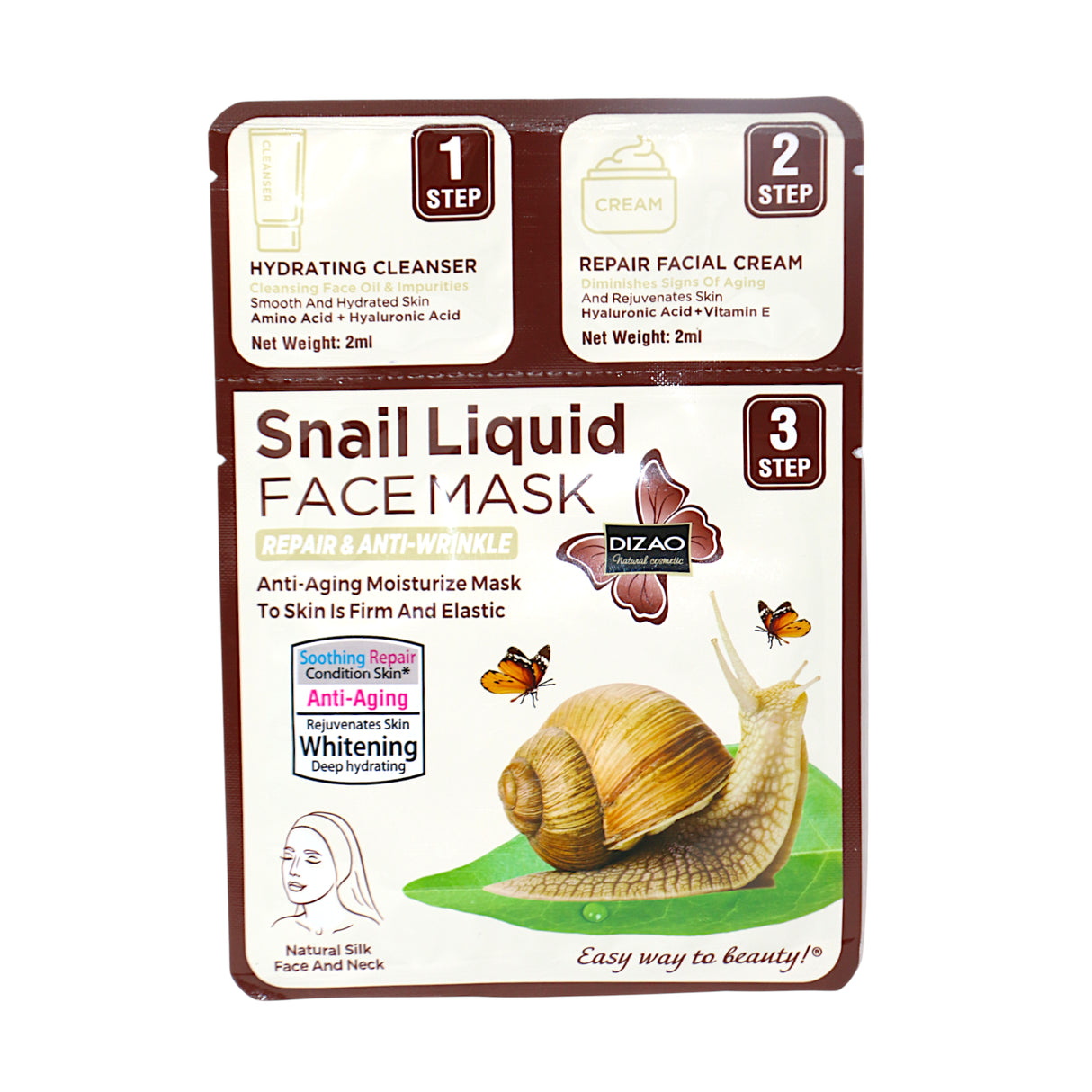 tvo sheet mask snail 3step china dz231