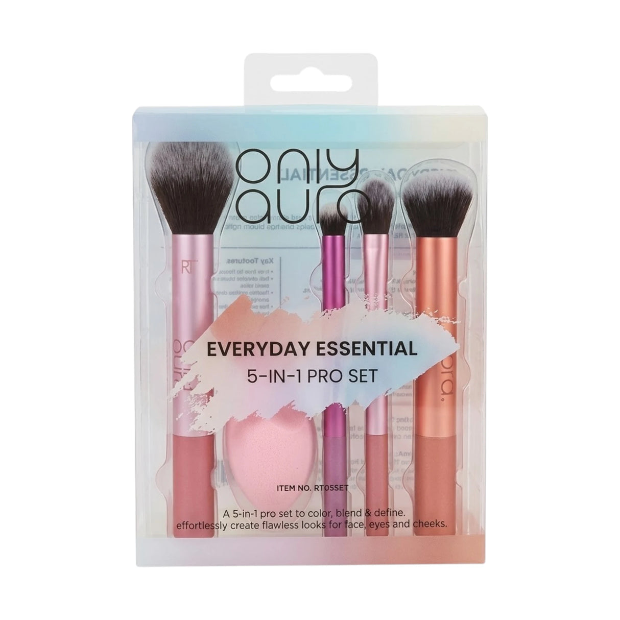 only aura makeup brush set 5in1 rt05