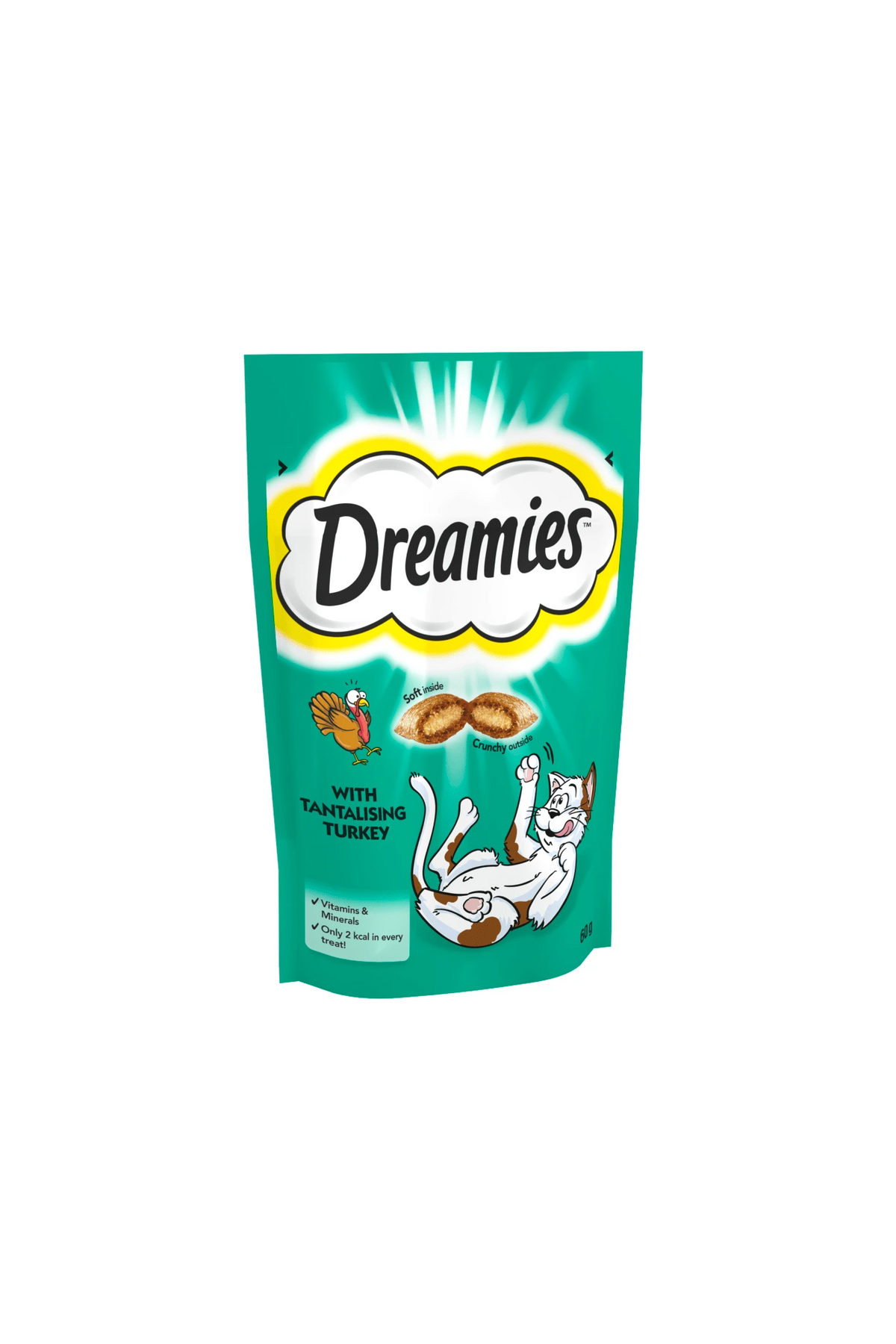 dreamies cat treat biscuit tantalising turkey 60g