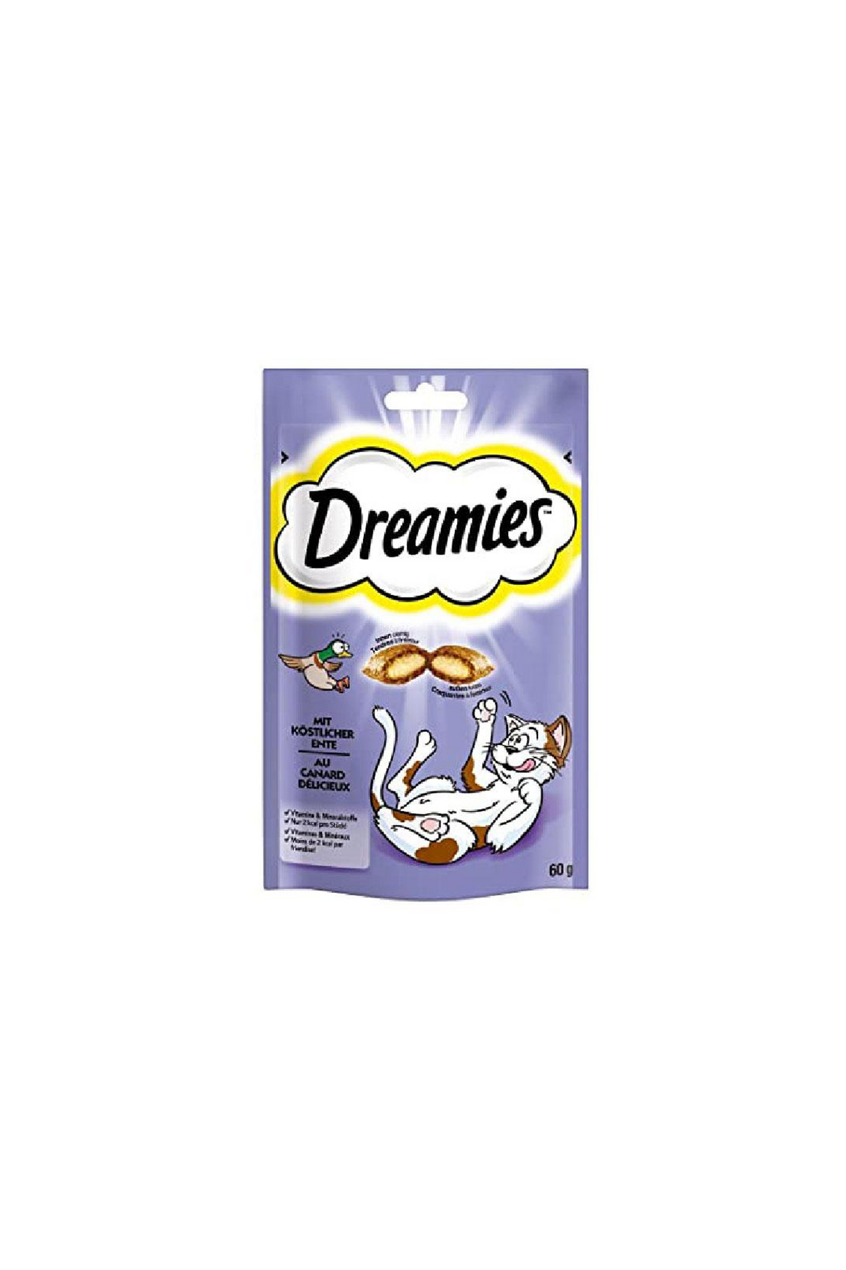 dreamies cat treat biscuit delectable duck 60g