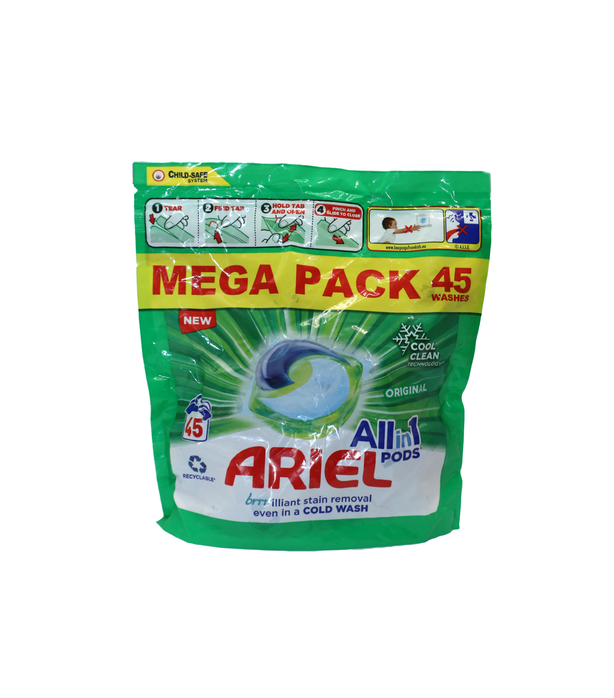 ariel washing pods  allin1 original 45pc 1134g