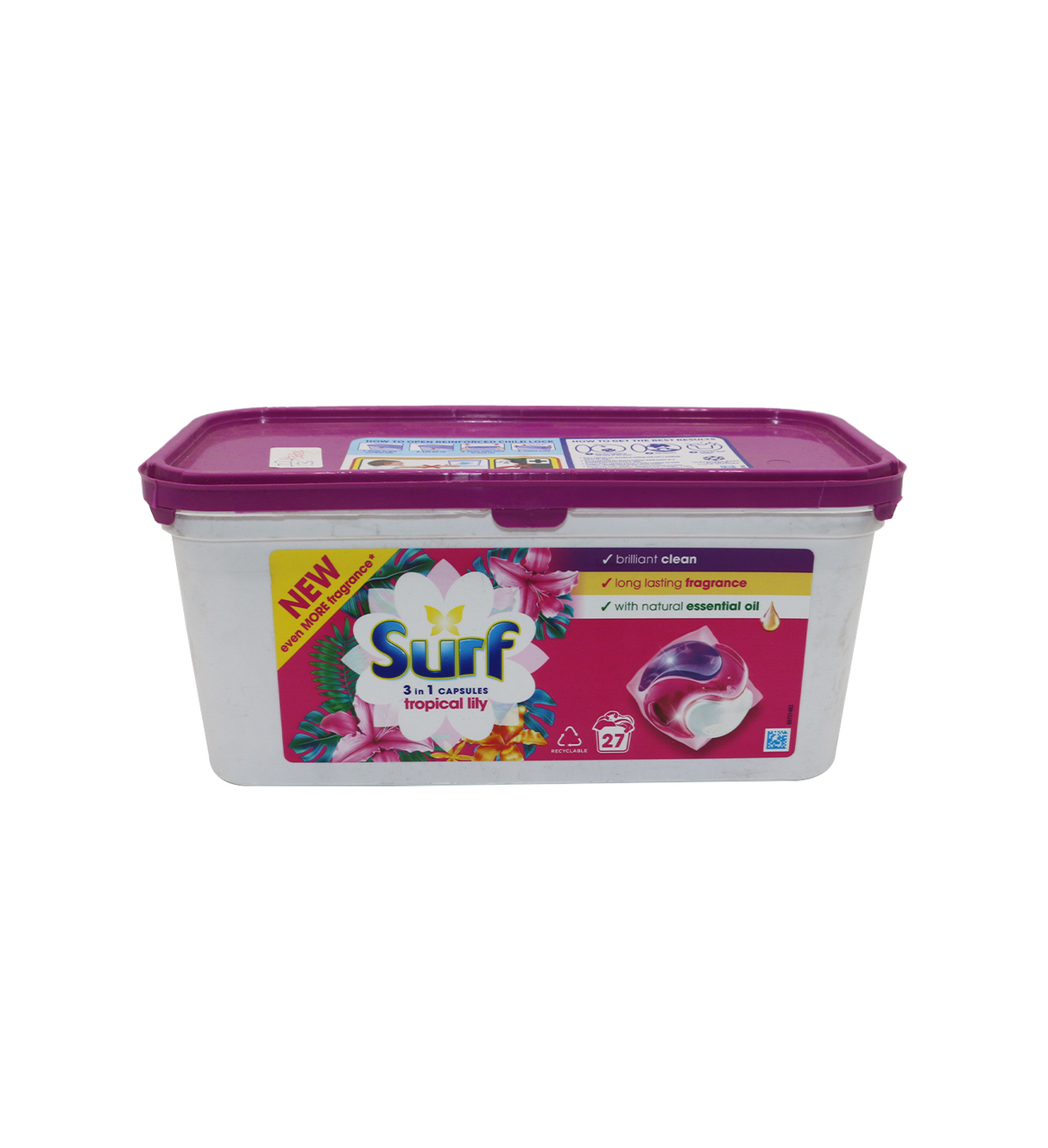 surf washing capsules 3in1 tropical lily 27pc 467.1g