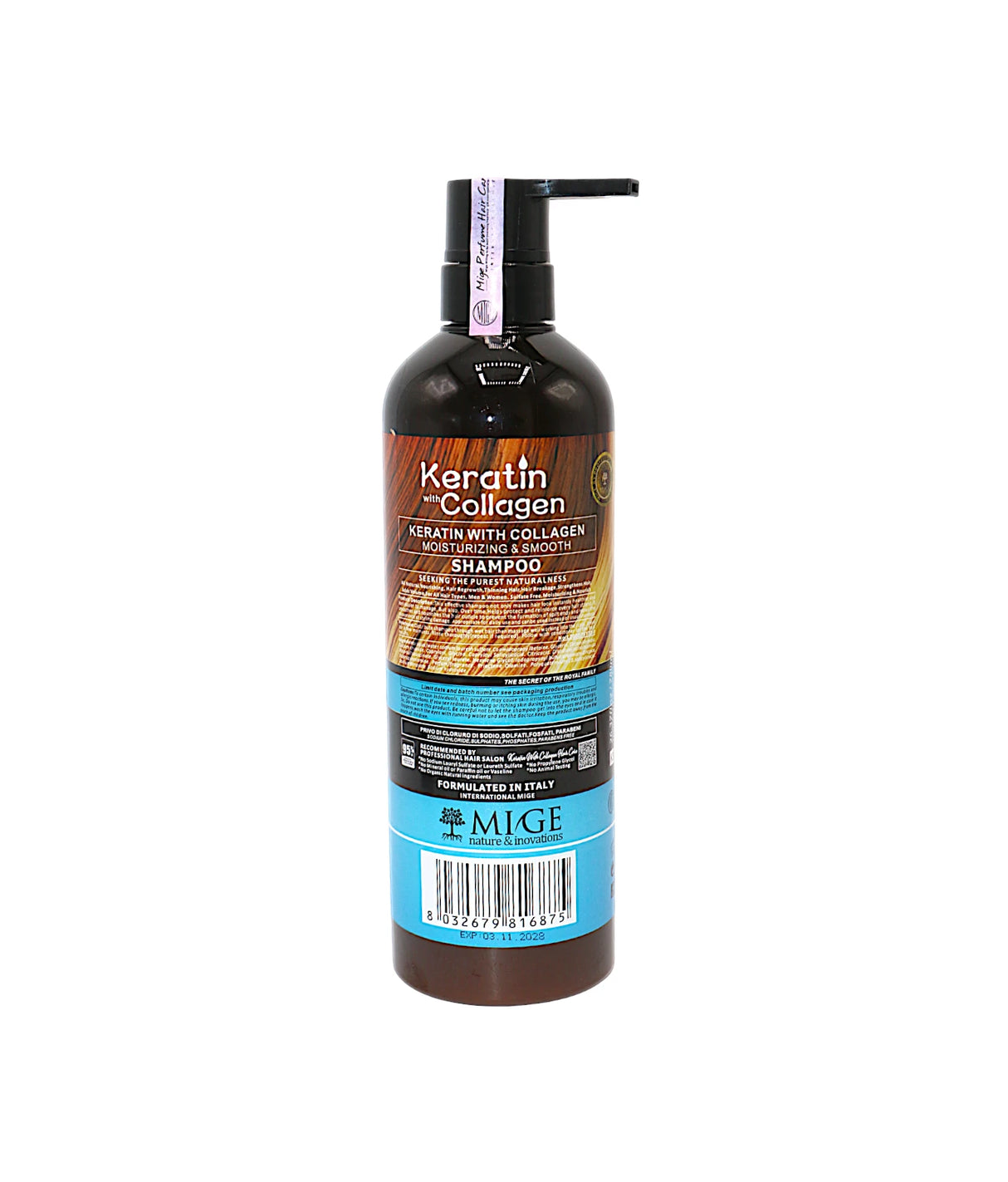 mige keratin shampoo blue 95% 780ml china