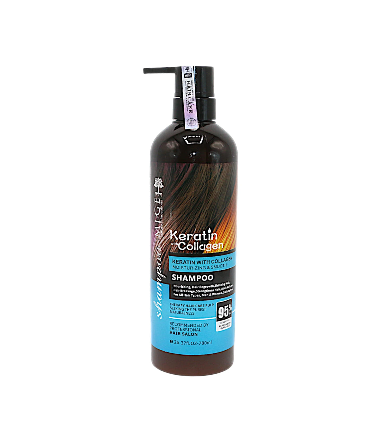 mige keratin shampoo blue 95% 780ml china
