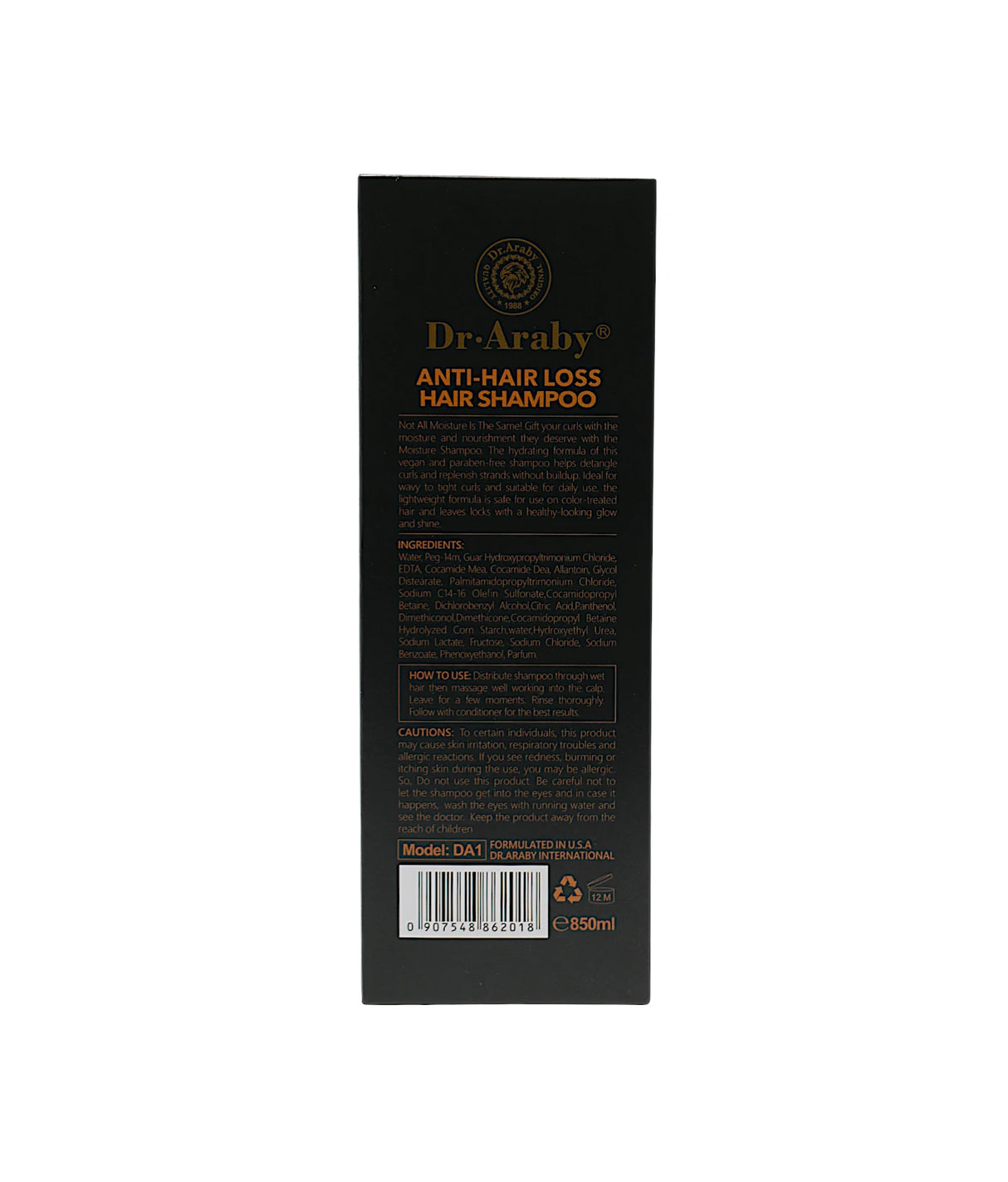 dr araby shampoo anti hair loss 850ml china
