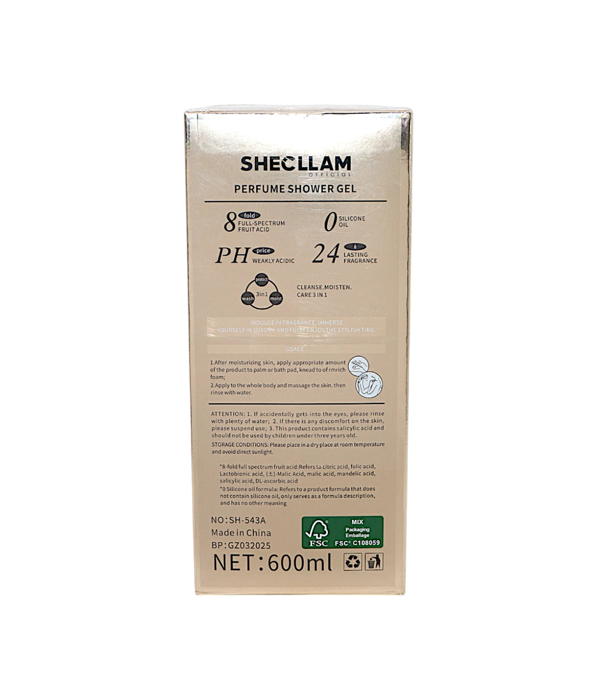 shecllam shower gel citrus aroma 600ml china sh-543a