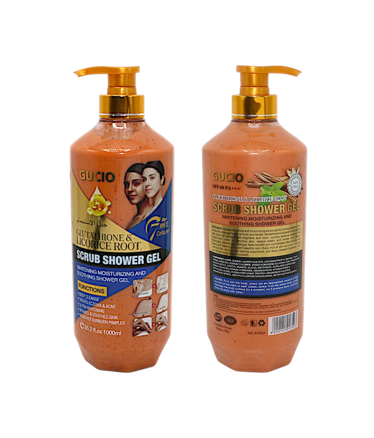 gucio shower gel glutathione & licorice root scrub 1000ml