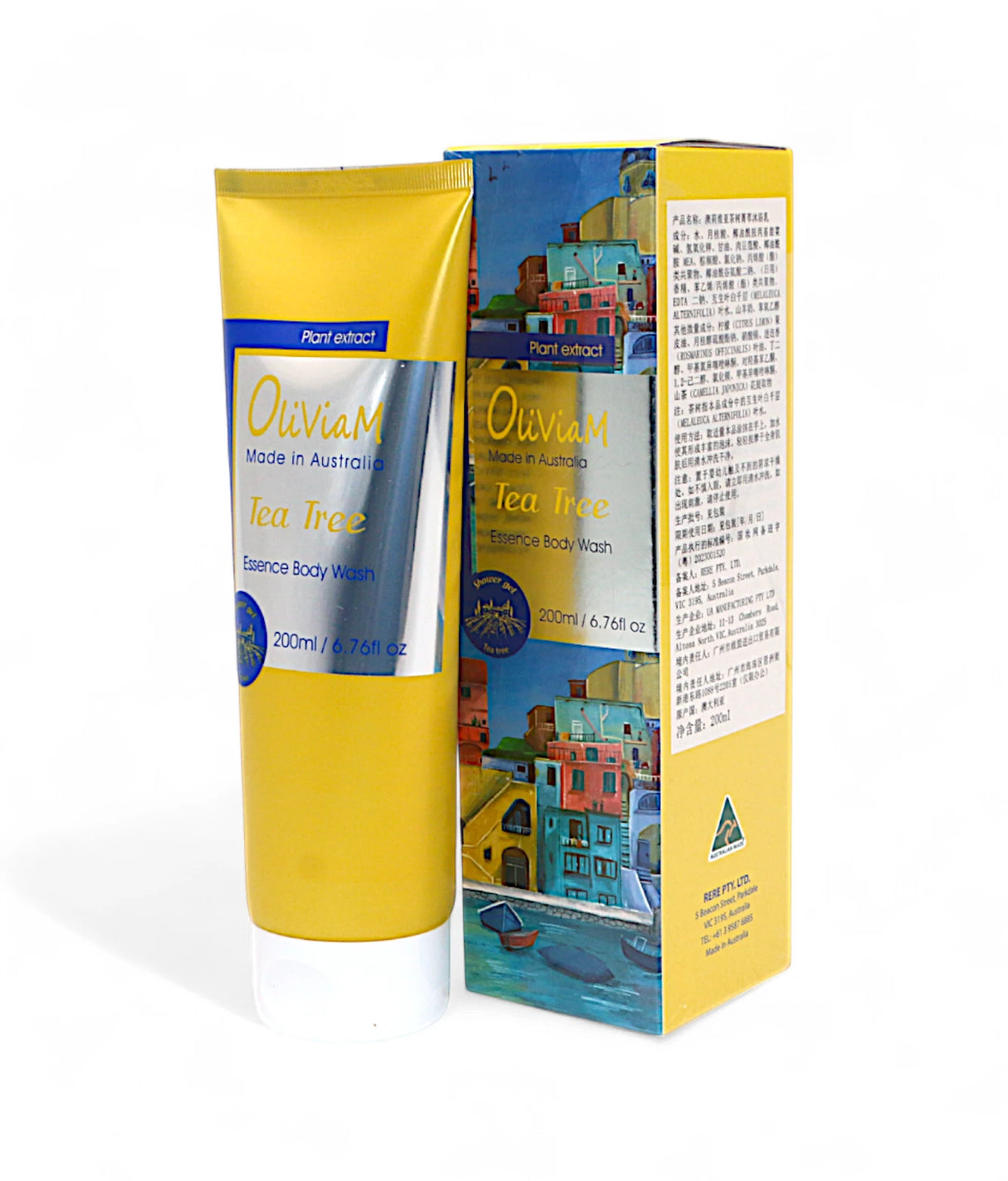 oliviam body wash tea tree 200ml australia